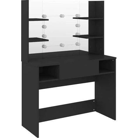 Maison Exclusive - Toeletta con Luci LED 100x40x135 cm in MDF Nera (1/5)