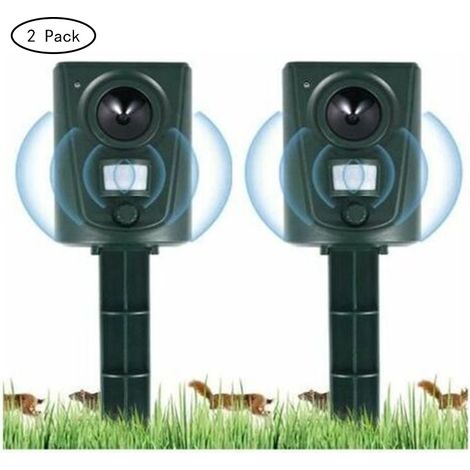 4er-Set Ultraschall-Katzenschreck für den Garten — Katzenvertreiber mit Erdspieß zur Abwehr von Hunden, Katzen und Vögeln — Für Gärten, Felder und Baumschulen — Wasserfest