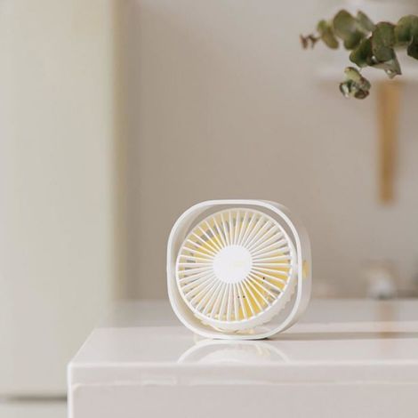 Ventilateur USB - Rechargeable - 3 Vitesses - Rotation 360 Degres - Pour Bureau Maison Voyage - 1 Unite (1/4)