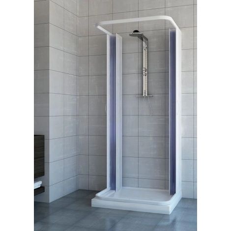 Box doccia 3 tre lati apertura centrale a Soffietto Cabina PVC Misure riducibili - Dimensioni: 90 x 90 x 90