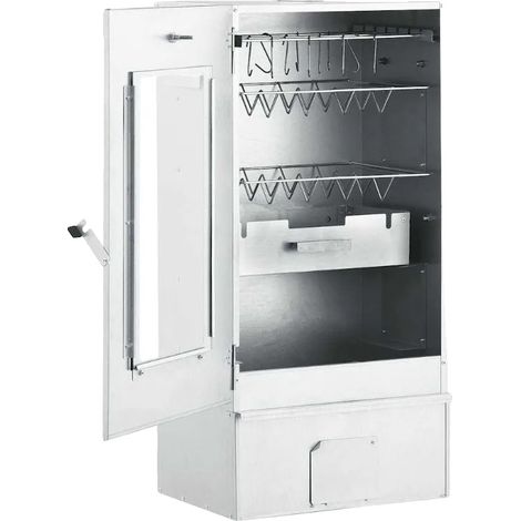 Fumoir à Barbecue, Acier Galvanisé, Cuisine Polyvalente, Argent (1/2)