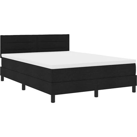 Matelas à ressorts avec matelas intégré et lumière LED, noir, 160 x 200 cm, revêtement en tissu. (1/5)