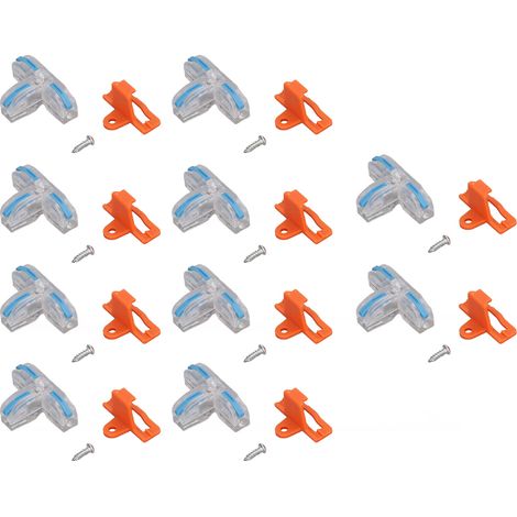Lot de 10 connecteurs de fil en T, coque PC transparente bleue, bloc de jonction rapide en cuivre (1/5)