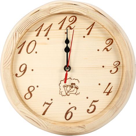 Orologio da parete in legno per sauna, diametro 23 cm, ideale per casa e camera da letto (1/5)