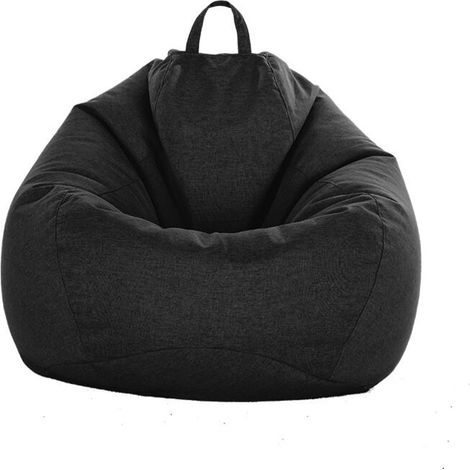 Sac de canapé Lazy Housse de Canapé Inclinable Tissu Housses de Fauteuil Housse de Chaises sans Remplissage Siège Pouf Feuilletée Tatami Salon Meubles (Noir, 75 x 95cm)