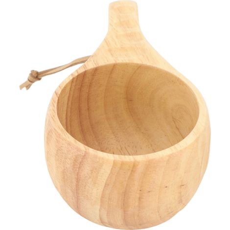 Tasse à thé en bois multifonctionnelle de style nordique avec anse, 200 ml, motif écaille de tortue, double trou, idéale pour le vin, le lait et le café. (1/5)