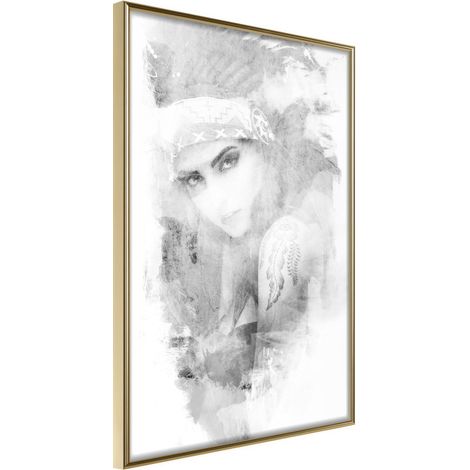Affiche Murale Encadrée "Mysterious Look Grey" 40 x 60 cm Or (1/2)