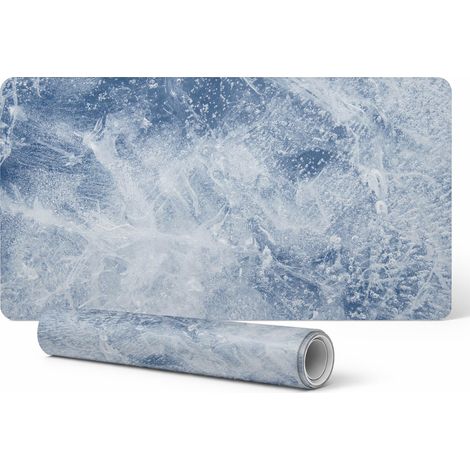 Alfombrilla protectora para encimeras de oficinas, oficinas, lugares de trabajo, diseño de hielo, 100x50 cm (1/5)