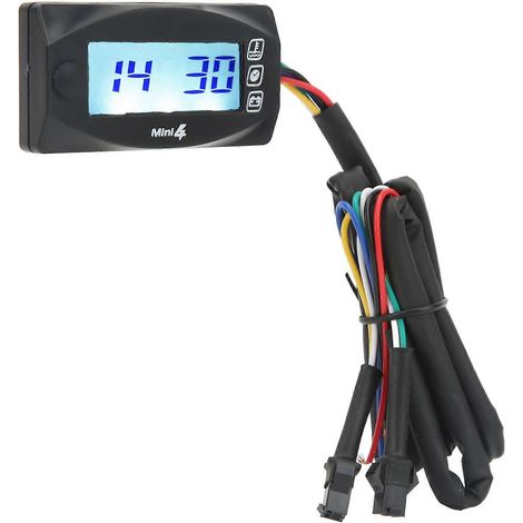 Manomètre 4 en 1 pour eau, huile, température, heure et tension, affichage numérique LCD, DC12V, universel pour moto, M14x1,5 (1/5)