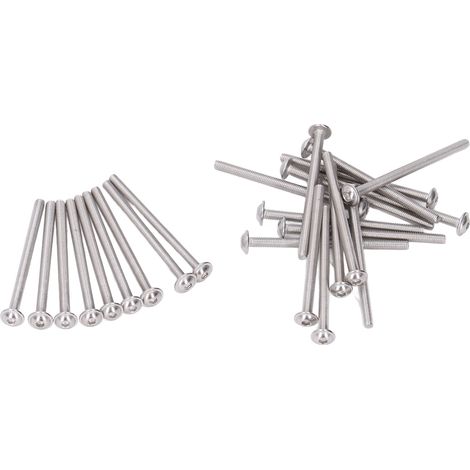 Kit de 50 vis à tête bombée à bride en acier inoxydable A2-70, M3 x 50 mm