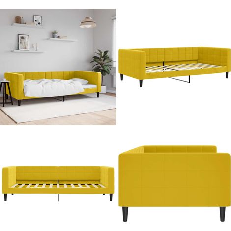 Tagesbett Gelb 100x200 cm Samt - Sofa - Schlafsofa (1/5)