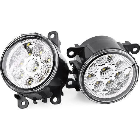 LED Fog Lights, Pair of Round 12V Halo Angel Eye 9 LEDs (1/5)