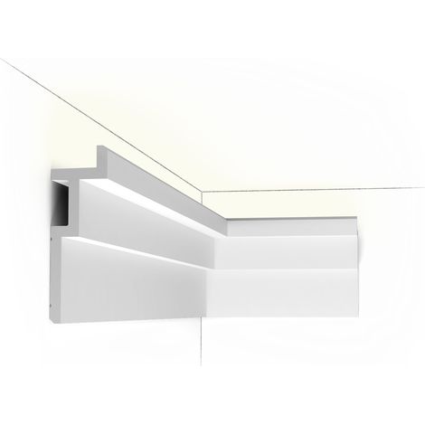 Eckleiste Orac Decor C396 MODERN STEPS Eckleiste für Indirekte Beleuchtung Zierleiste Stuckleiste modernes Design weiß 2 m (1/5)