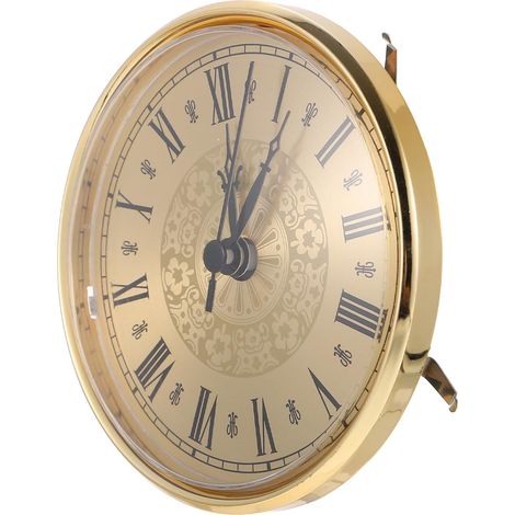 Petit Insert D'horloge Ronde en Alliage et Plastique Or, Horloge à Aiguilles Silencieuse et Décorative, pour Chambre ou Présent de Pendule Murale (1/5)