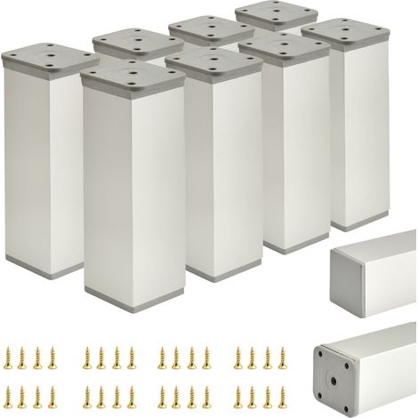 8 gambe per mobili base  Sezione trasversale 40x40 mm  Altezza - 120 mm  Colore: Alluminio + viti incluse (1/5)
