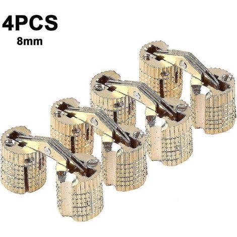 Lot de 4 charnières à barillet en laiton cuivré pour coffret cadeau, charnières invisibles en laiton, 8/10/12/14/16 mm, angle d'ouverture de 180°, 12 mm (1/5)