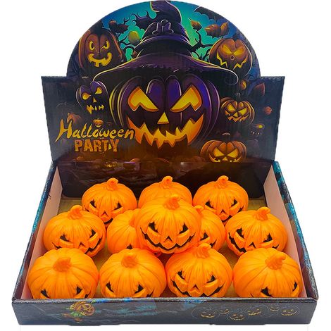 12er-Pack Kürbis-LED-Teelichter mit flackernder, batteriebetriebener Halloween-Dekoration
