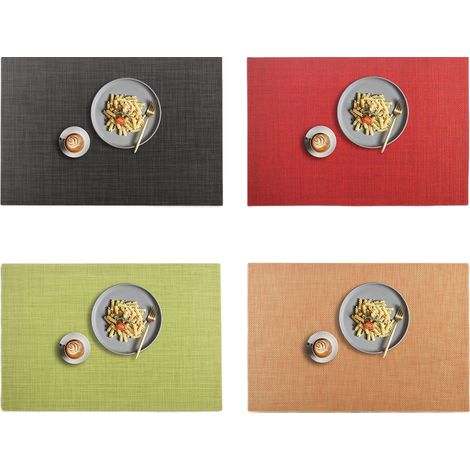 Placemats - Pvc - 45 X 30 Cm - Non Slip - Heat Resistant - Washable - Set Of 4 (1/5)