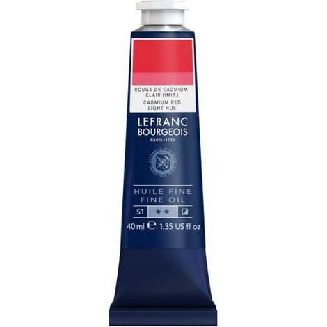 Peinture à l'huile - Fine - Rouge De Cadmium Clair Imitation - 799 - Lefranc Bourgeois - 40ml (1/2)