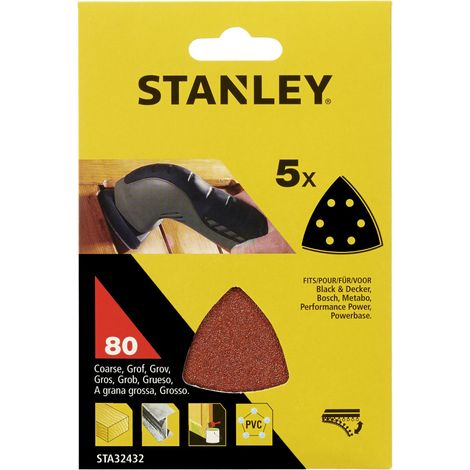5 Hojas de lija.Grano 80.  STY-STA32432-XJ