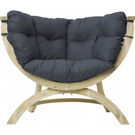 AMAZONAS Loungesessel Siena Uno Anthracite inkl. Sitzkissen 118,5 x 93,5 x 58cm für Haus und Garten (1/5)