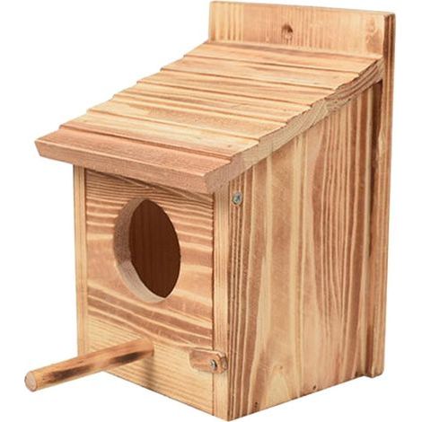 Nichoir en Bois pour Oiseaux Conçu avec un Toit Incliné et une Ouverture Boîte de Nidification Suspendue Fiable Adaptée Extérieur Jardin