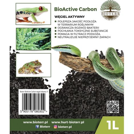 Charbon actif BioActive Carbon 1 l - Additif substrat pour terrarium végétal (1/5)