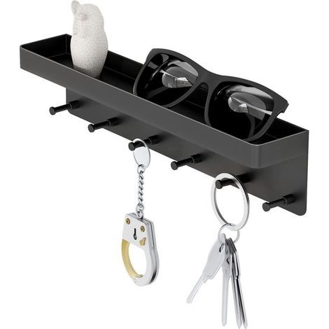 pair Porte Clé Mural En Métal Noir, Crochet Porte, Patère Mur, Manteau Crochets, Crochet Adhésif sans Perçage, pour Mur Salle de Bain Cuisine Salon-Fei Yu