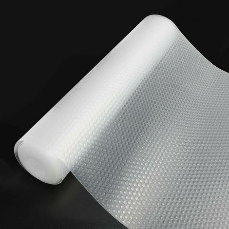 Tapis Fond de Tiroir Antiderapant Non-adhésif, Tapis de Frigo Cuisine Antibactérien et Lavable Transparent, DIY Fond de Tiroir Antidérapant, EVA Plastique Protection 45200cm (1/5)