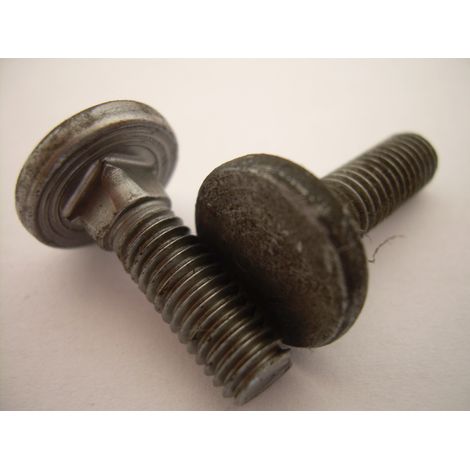 Vis métaux tête plate Collerette Carré M6X20 Diamètre de tête: 14.5 Filetage total Acier brut-100 pièces