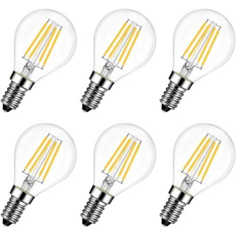6er-Pack E14 6W 2700K LED-Lampen - Ersetzt 60W, rustikaler Lampenfaden-Stil (Warmweiß)