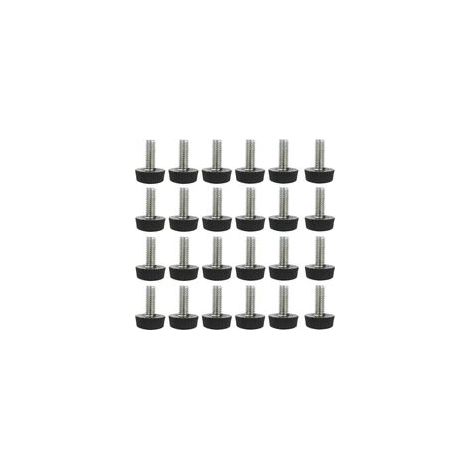 24pcs Pieds de Meubles Réglables Nivellement Patin Base Jambe Pied de Table Chaise Ajustables Protection Sol Patin de meubles M8 x 20 x 20 mm H187 (1/5)