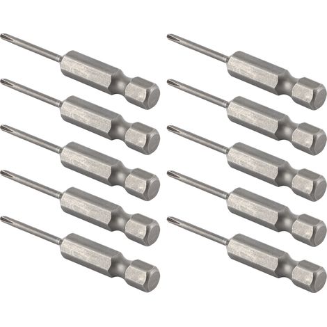 Set de 10 embouts cruciformes pour tournevis électrique, magnétiques, acier trempé, douille S1/4, 2mm, accessoires de précision (1/5)