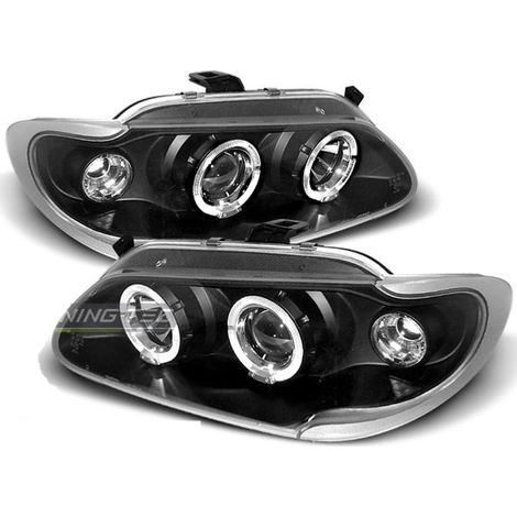 Paire de feux phares Renault Megane / Scenic 96-99 angel eyes noir-27361752