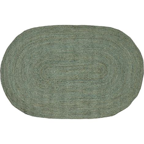 vidaXL Tapis de surface Vert olive 100 x 152 cm Jute