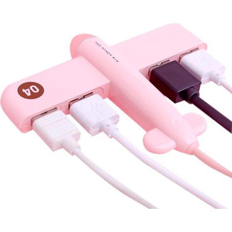 Hub USB mignon et amusant, mini hub USB pour PC, hub USB 4 ports, accessoires mignons, cadeaux informatiques, cadeaux de bureau pour femmes, fournitures de bureau mignonnes pour femmes, accessoires de (1/5)