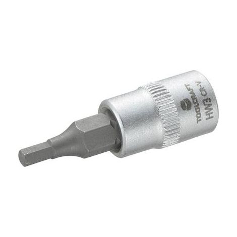 Douille-embout 6 pans intérieurs 3 mm Longueur: 37 mm TOOLCRAFT 816068 Propulseur: 1/4" (6.3 mm) 1 p (1/2)