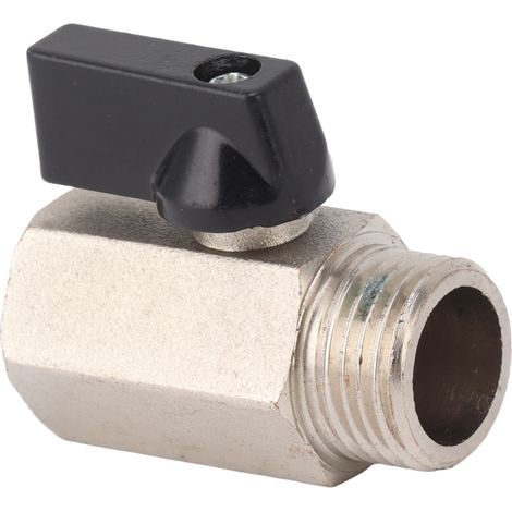 Gasventil mit Kugelhahn, Außengewinde, Innengewinde, dickwandiges Messing, sandgestrahlt für Hauswasserleitungen, 1/2 Zoll (1/5)