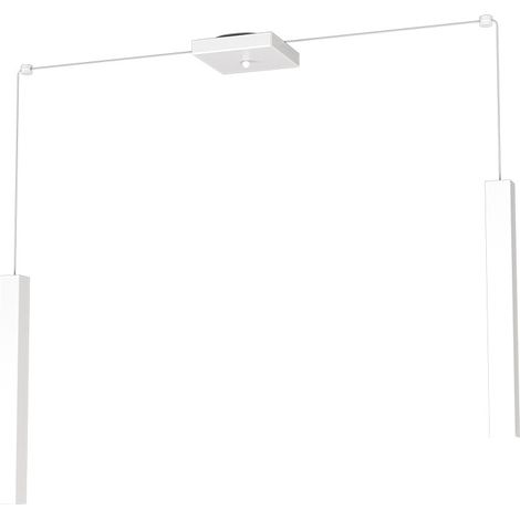 Sospensione Moderna Square Tube Metallo Bianco 2 Luci Gu10 (1/4)