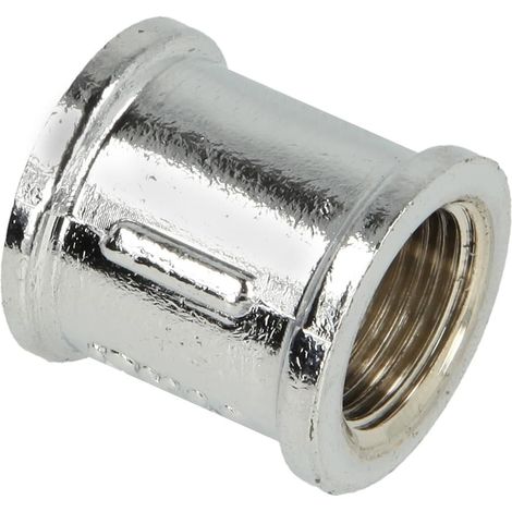 Manchon double FF/FF 3/8'' laiton chromé