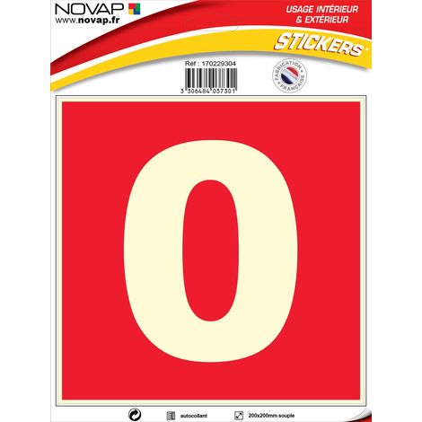 N°0 photoluminescents - 200x200mm - Adhésif Rouge - 4037301