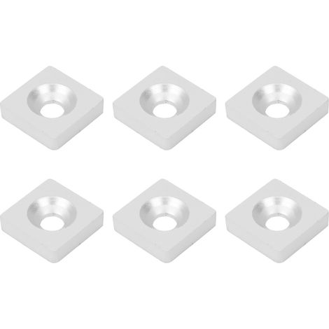 10 Stück quadratische Lagerscheiben aus silberfarbener Aluminiumlegierung, Abdeckkappen, Befestigungselemente, Zubehör 2020 – Einzelloch (1/5)