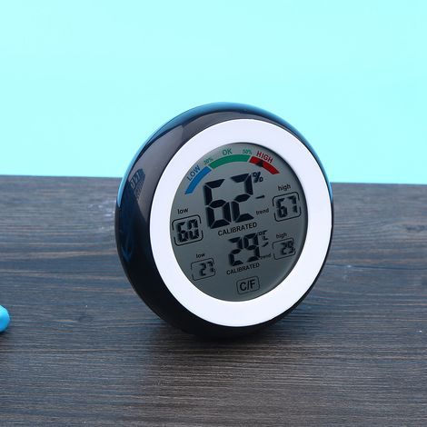1Pc Creative Numérique LCD Température Thermomètre Hygromètre lectronique Humidimètre (Noir) (1/5)