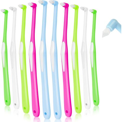 Brossettes Interdentaire, 10PCS Brosses à Dents Touffetées avec Couvercle, Brosse à dents orthodontique Brosse à Dents d'Espacement Pour Enlever Les Taches Dentaires Blanchir Les Dents Soins (1/5)