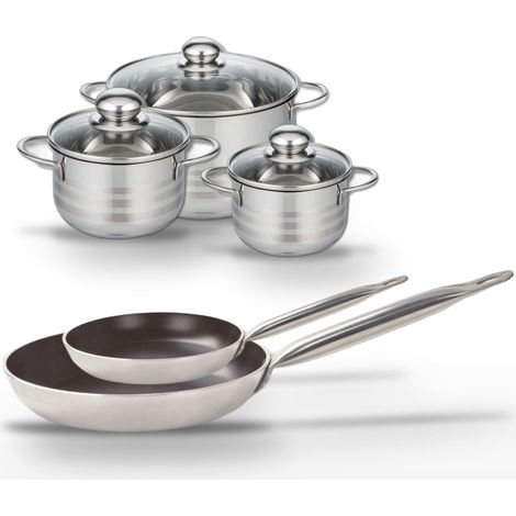 Lot Poêles 24cm & 32cm et Faitouts 14/16/20cm Elo Bistro Line (1/5)
