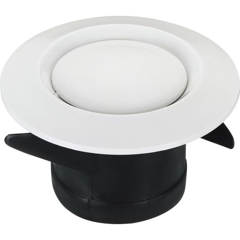 Runder Lüftungsschlitz (12 cm Durchmesser, 3 Zoll), verstellbarer Deckendiffusor, aus ABS-Kunststoff, weiß, für Badezimmer, Küche und Wohnzimmer