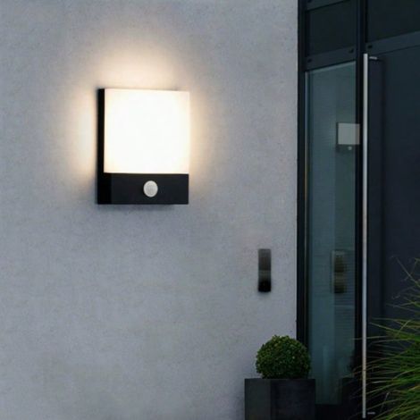 215 LED Außenwandleuchte mit Bewegungsmelder, schwarze Wandleuchte IP65 Außenwandleuchte mit Sensor für Garten, Terrasse und Eingangsbereich, 3000 K