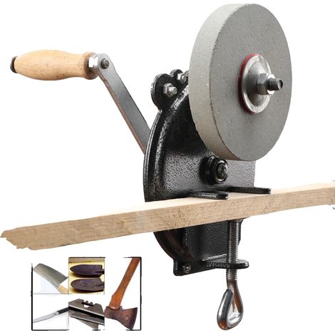 Moulin à main, fonte, meule à double grain, taille de roue de 6 pouces, poids de 2,8 kg, idéal pour l'affûtage de couteaux (1/5)