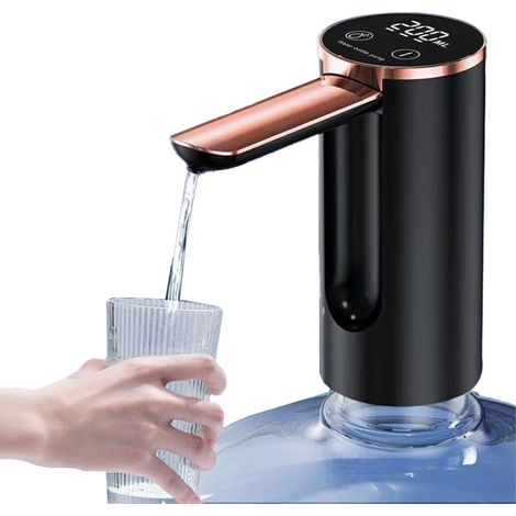 Distributeur d'eau automatique avec sélection de la quantité d'eau, pompe à eau électrique pliable pour bouteilles universelles de 3,8 litres avec chargement USB (1/5)