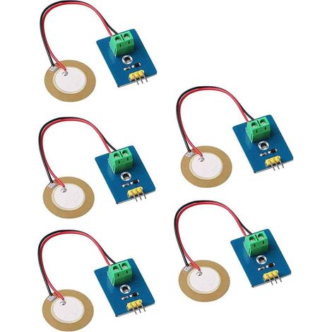 Modulo sensore di vibrazione piezoelettrico in ceramica analogico a 5 pezzi da 3,3 V/5 V per kit fai-da-te Arduino. (1/5)